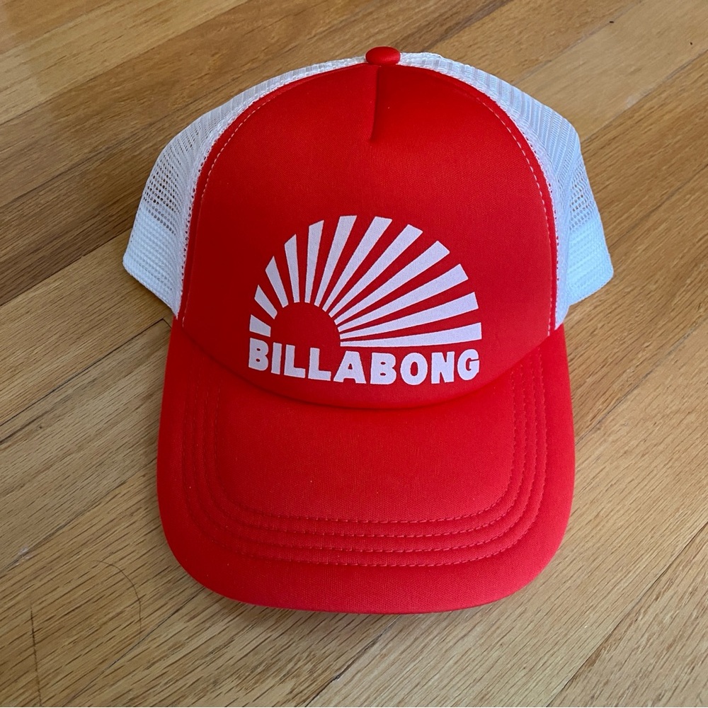 Billabong Red and White Trucker Hat